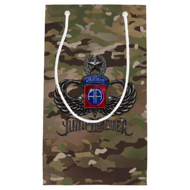 82nd Airborne Jumpmaster Camo Small Gift Bag (Front)