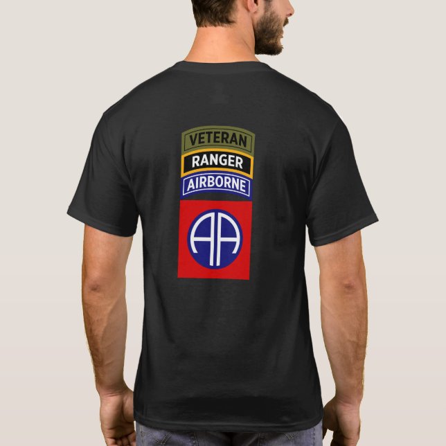 82nd Airborne Ranger Veteran Tab Patch T-Shirt (Back)