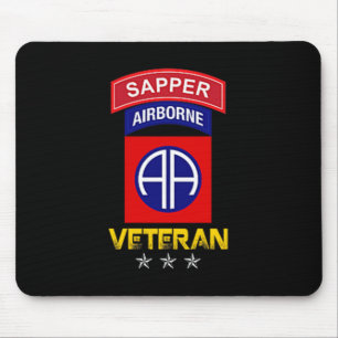 82nd Airborne Shirt - 82nd Airborne Sapper Veteran Mouse Mat