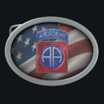 82nd Airborne US Flag Belt Buckle<br><div class="desc">Show military pride and patriotism with this distinctive,  highly detailed rendition of the iconic insignia of the 82nd Airborne Division. Available only on Zazzle!</div>