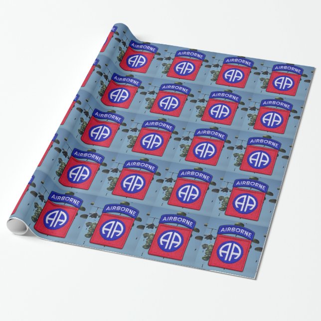 82nd airborne veterans vets patch wrapping paper (Unrolled)