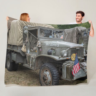 82nd AIRBORNE WW II TRUCK Fleece Blanket