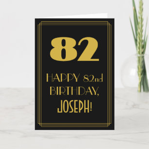 82nd Birthday ~ Art Deco Inspired Look "82" & Name Card