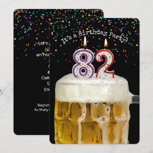 82nd Birthday Beer Party Invitation