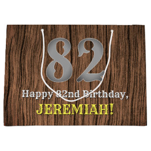 82nd Birthday: Country Western Inspired Look, Name Large Gift Bag