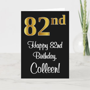 82nd Birthday ~ Elegant Luxurious Faux Gold Look # Card