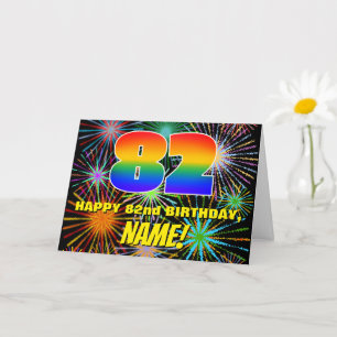 82nd Birthday: Fun, Colourful Celebratory Firework Card