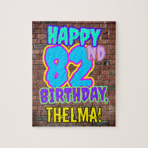 82nd Birthday ~ Fun, Urban Graffiti Inspired Look Jigsaw Puzzle