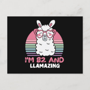 82nd Birthday Llamazing Llama 82 Year Old Birthday Postcard