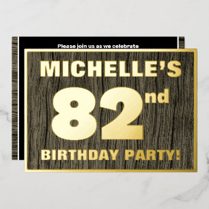 82nd Birthday Party: Bold, Faux Wood Grain Pattern