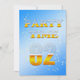 82nd birthday party invitation with beer
