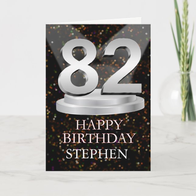 82nd Birthday Spotlights Add A Name Card (Front)