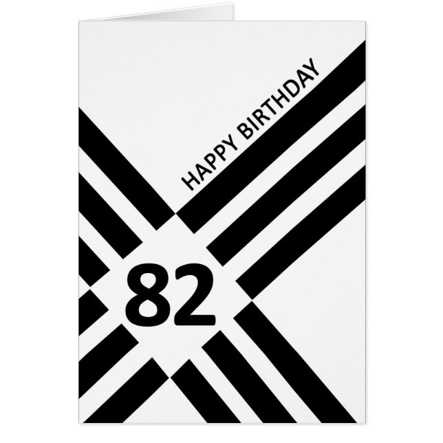 82nd Diagonal Black Line Design Birthday (Front)