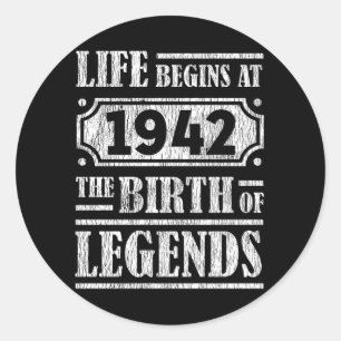 83 Year Old 1942 Birth Of Legend 83rd Birthday Classic Round Sticker