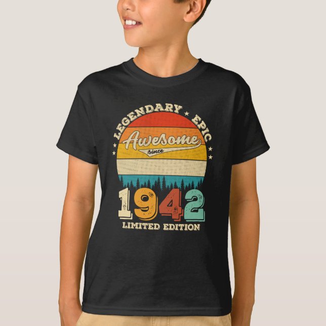 83 Year Old 1942 Retro Awesome 83rd Birthday Gift T-Shirt (Front)