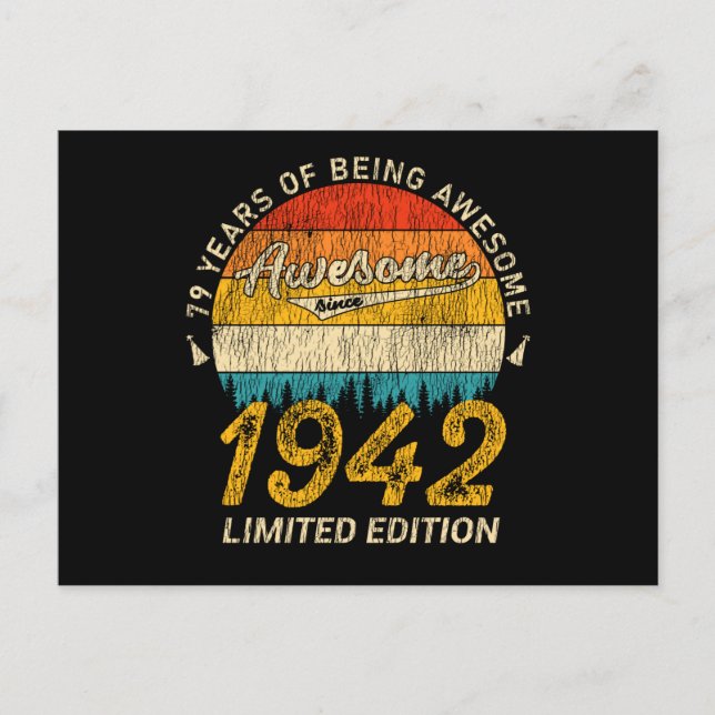 83 Year Old Bday 1942 Awesome 83rd Birthday Gift Postcard (Front)