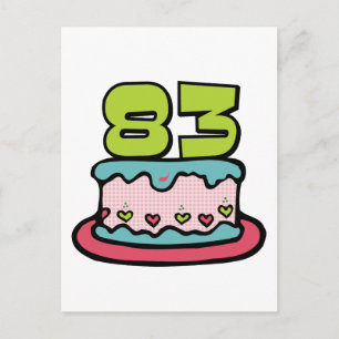 83 Year Old Birthday Cake Postcard