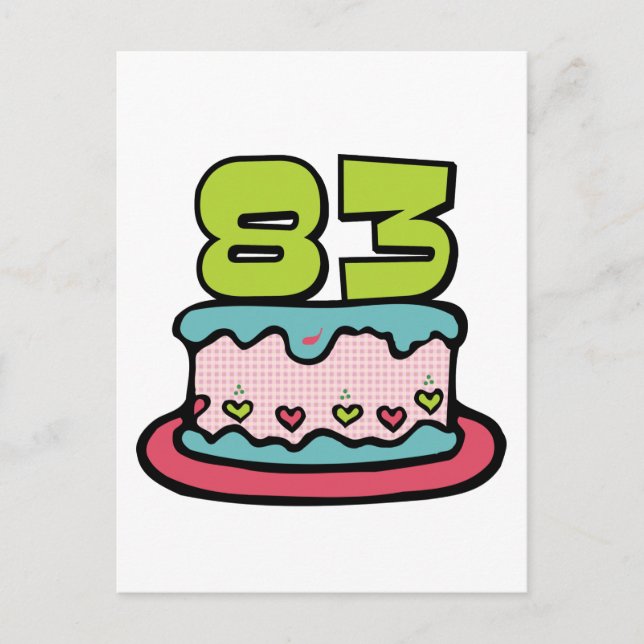 83 Year Old Birthday Cake Postcard (Front)