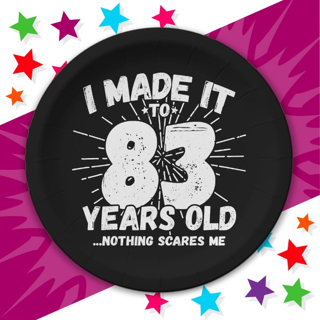 83 Year Old Sarcastic Meme Funny 83rd Birthday Paper Plate (Creator Uploaded)
