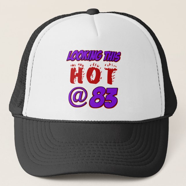 83 years old birthday designs trucker hat (Front)