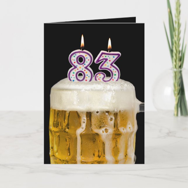 83rd Birthday Beer on black Card (Front)
