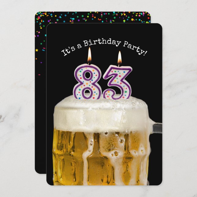 83rd Birthday Beer Party Invitation (Front/Back)