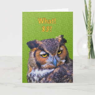 83rd Birthday Card with Great Horned Owl