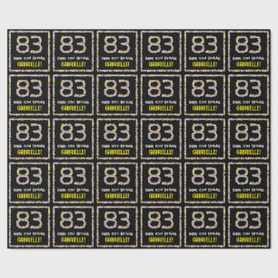 83rd Birthday: Floral Flowers Number, Custom Name Wrapping Paper