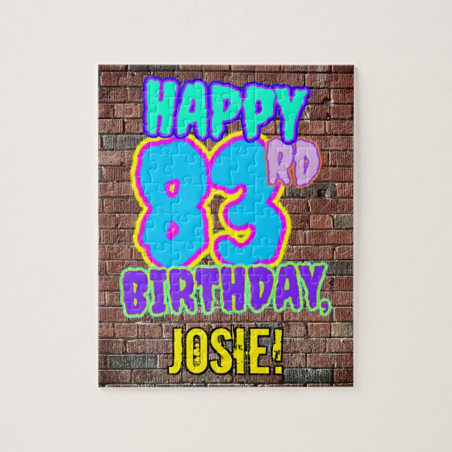 83rd Birthday ~ Fun, Urban Graffiti Inspired Look Jigsaw Puzzle (Vertical)