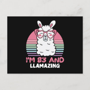 83rd Birthday Llamazing Llama 83 Year Old Birthday Postcard