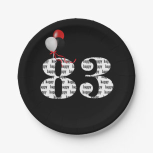 83rd birthday party balloons paper plate