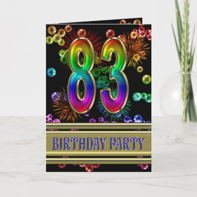 83rd Birthday party Invitation (Front)