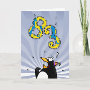 83rd Birthday - Penguin Surprise Card