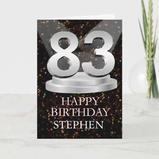 83rd Birthday Spotlights Add A Name Card (Front)