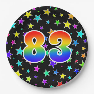 83rd Event: Bold, Fun, Colourful Rainbow 83 Paper Plate