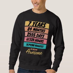 84 Months Kids Retro Vintage 7 Years Old Birthday Sweatshirt