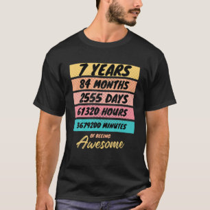 84 Months Kids Retro Vintage 7 Years Old Birthday T-Shirt