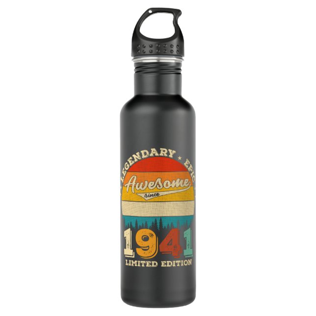 84 Year Old Bday 1941 Awesome 84th Birthday Gift 710 Ml Water Bottle (Front)