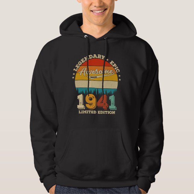 84 Year Old Bday 1941 Awesome 84th Birthday Gift Hoodie (Front)