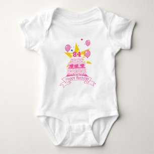 84 Year Old Birthday Cake Baby Bodysuit