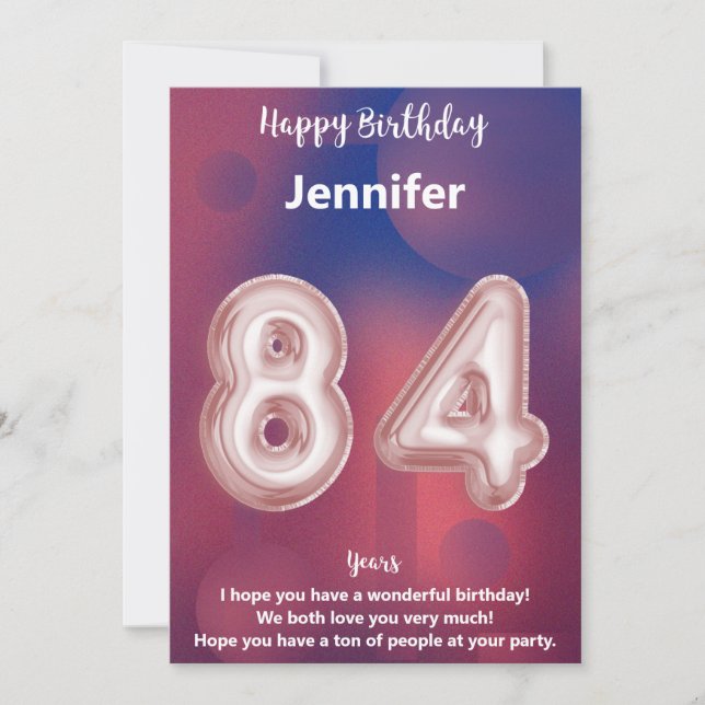 84 year old Happy Birthday card (Front)