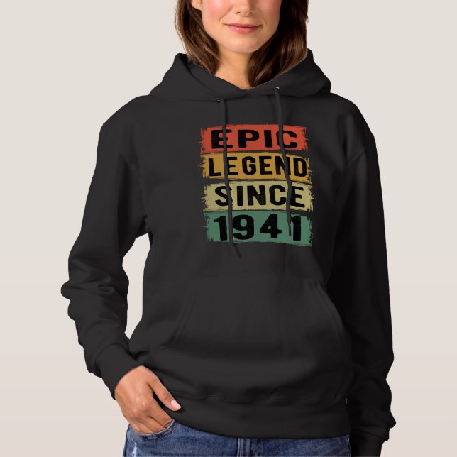 84 Years Old Bday 1941 Epic Legend 84th Birthday Hoodie (Front)