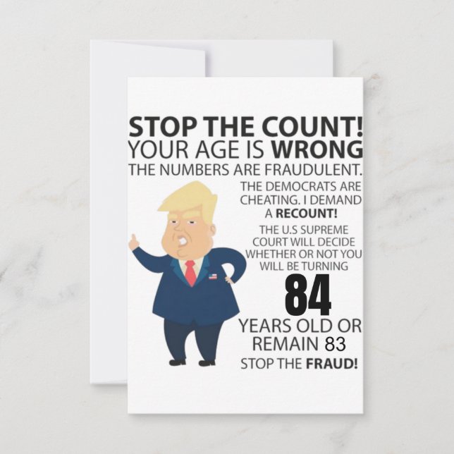 84 Years Trump Happy Birthday Present Funny (Front)