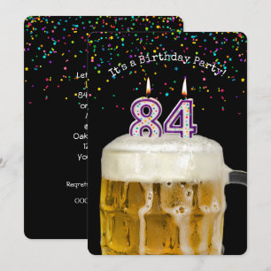 84h Birthday Candle Party Invitation