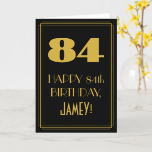 84th Birthday ~ Art Deco Inspired Look "84" & Name Card