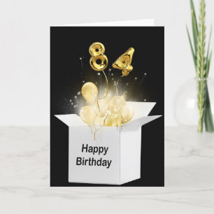 84th Birthday Balloons In White Box  Card