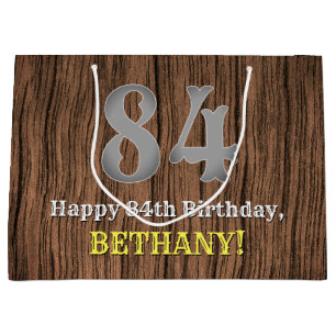 84th Birthday: Country Western Inspired Look, Name Large Gift Bag