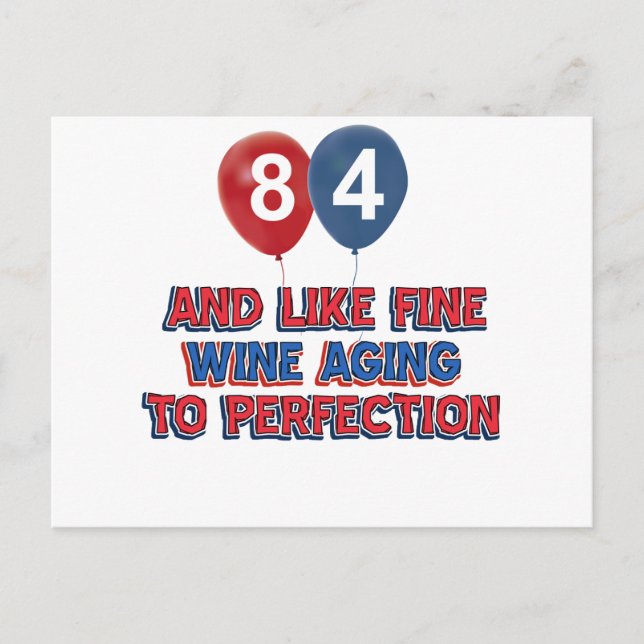 84th birthday designs postcard (Front)