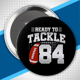 84th Birthday - Football Mum - Football Player 10 Cm Round Badge