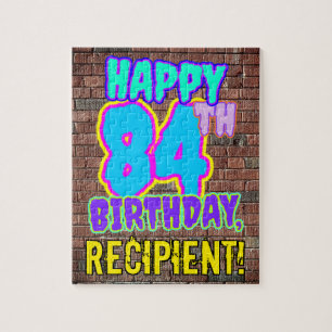 84th Birthday ~ Fun, Urban Graffiti Inspired Look Jigsaw Puzzle
